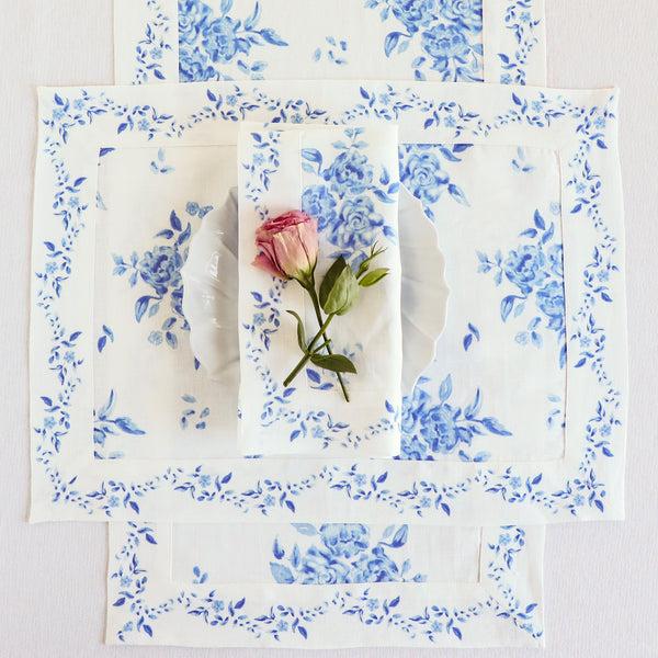 Solino Home Jolie Fleur Table Runner Blue Floral