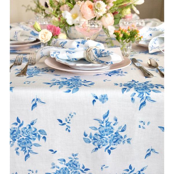 Solino Home Jolie Fleur Tablecloth Blue Floral