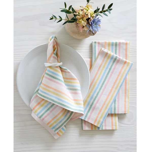 Solino Home Julia Napkins Muted Pastel Stripe