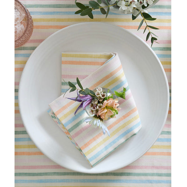 Solino Home Julia Napkins Muted Pastel Stripe