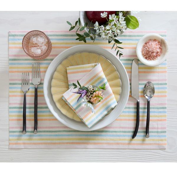 Solino Home Julia Napkins Muted Pastel Stripe