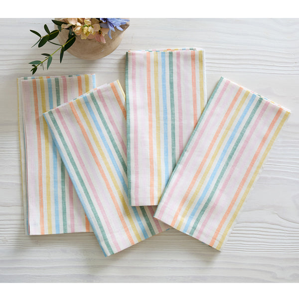 solino home Julia Napkins Muted Pastel Stripe