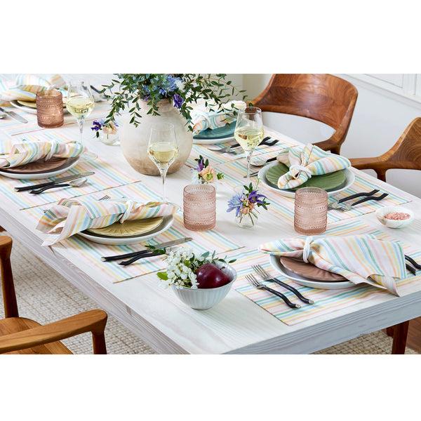 Solino Home Julia Placemats Muted Pastel Stripe