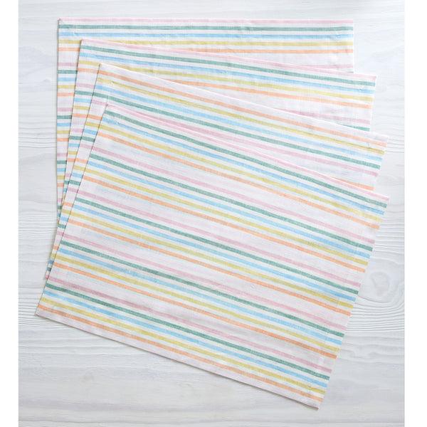 solino home Julia Placemats Muted Pastel Stripe