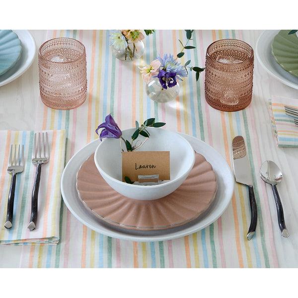 Solino Home Julia Table Runner Muted Pastel Stripe