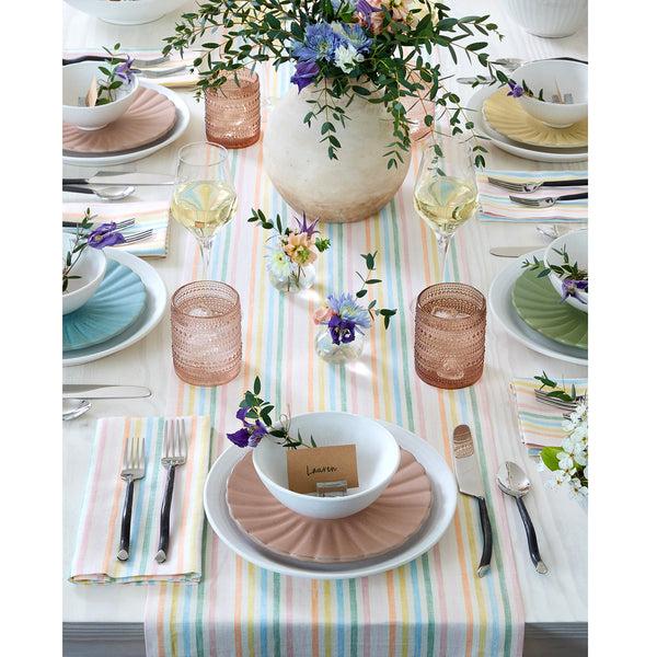 Solino Home Julia Table Runner Muted Pastel Stripe