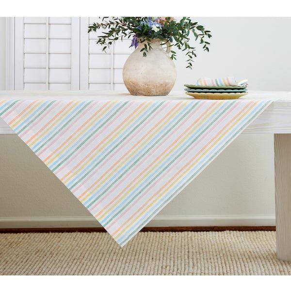 solino home Julia Table Throw Muted Pastel Stripe
