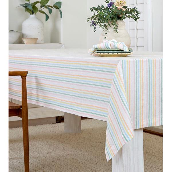 Solino Home Julia Tablecloth Muted Pastel Stripe