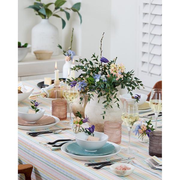 Solino Home Julia Tablecloth Muted Pastel Stripe
