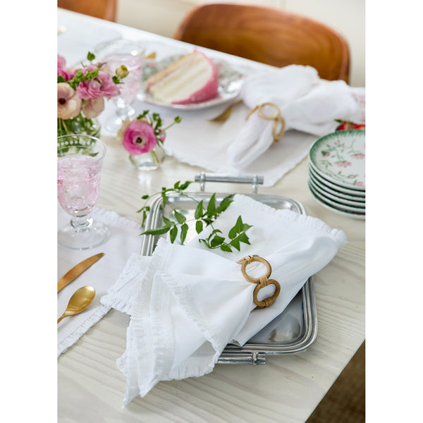 Solino Home Juliette Ruffle Napkins White