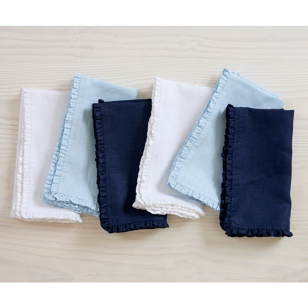 Solino Home Juliette Ruffle Napkins White
