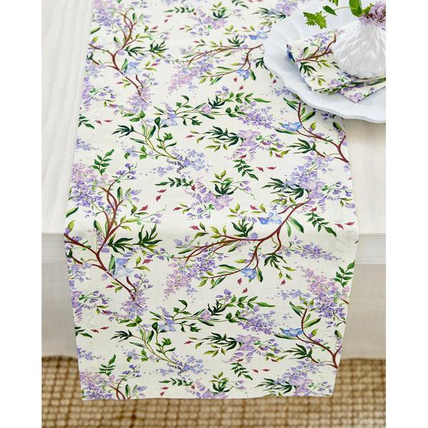 solino home Lilacs Table Runner Off White