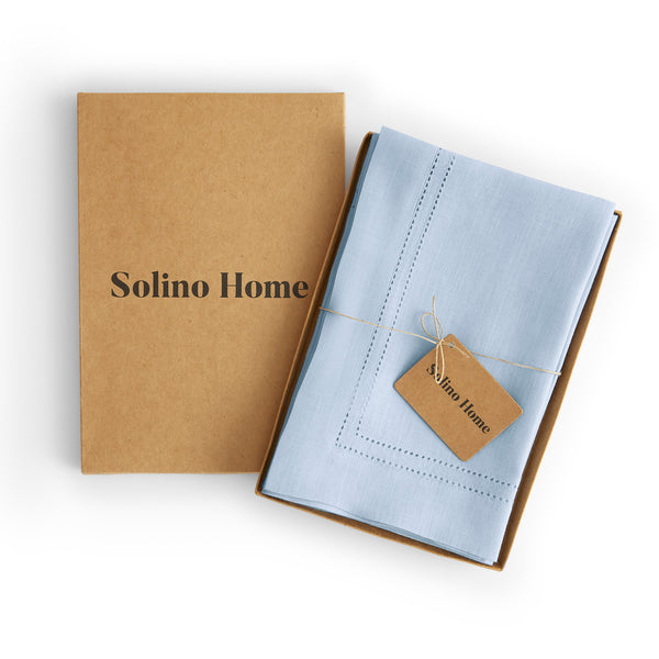 Solino Home Linen Double Hemstitch Napkins Red