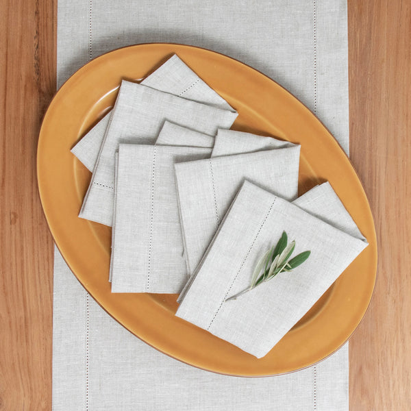 Solino Home Medium Weight Hemstitch Napkins White