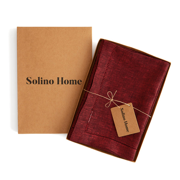 Solino Home Milan Table Throw Red Garnet