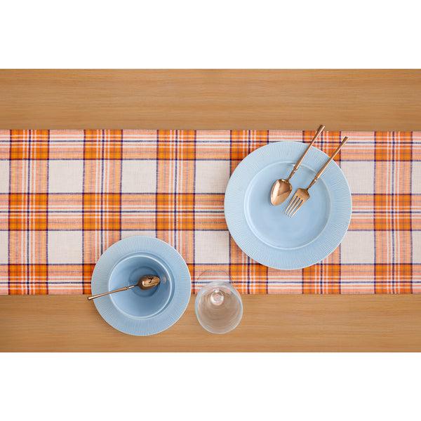 Solino Home Orange Plaid Table Runner Orange