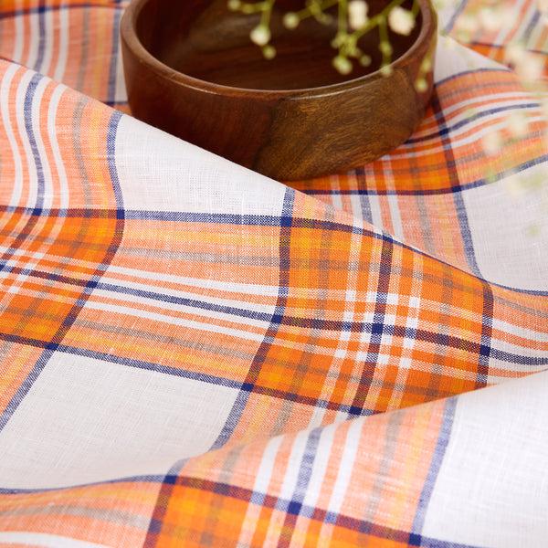 Solino Home Orange Plaid Table Runner Orange