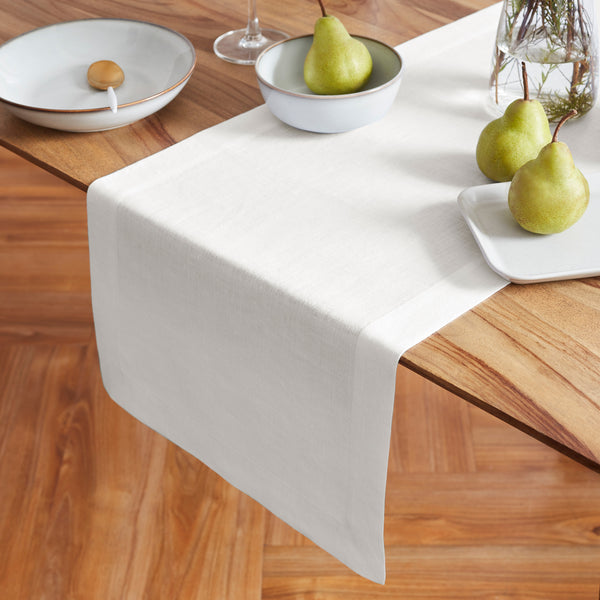 Solino Home Sonoma Table Runner Pre - Washed White