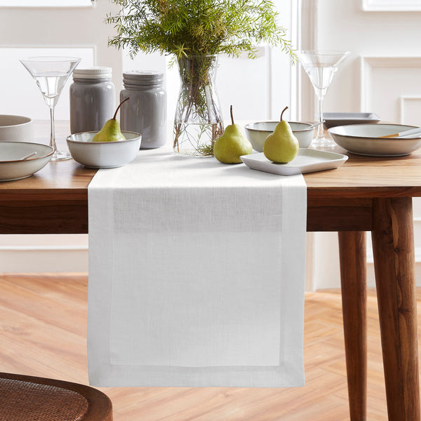 solino home Sonoma Table Runner Pre - Washed White