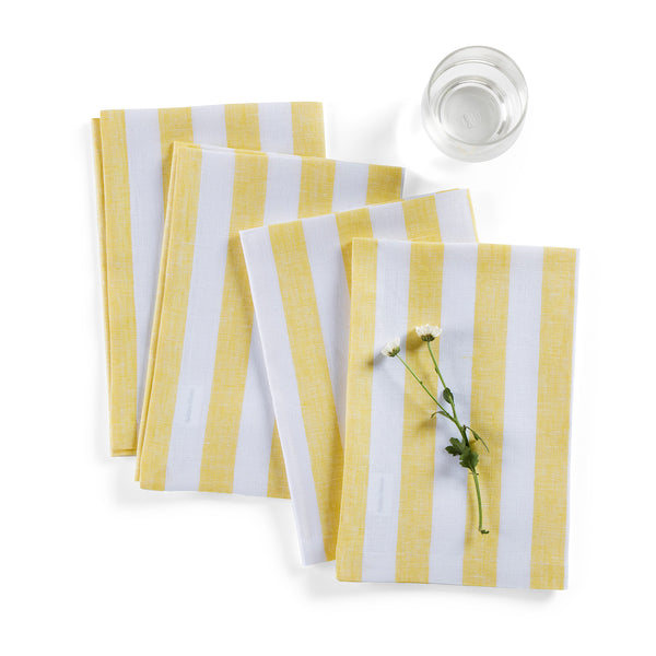 Solino Home Sorrento Stripe Napkins Pink & White