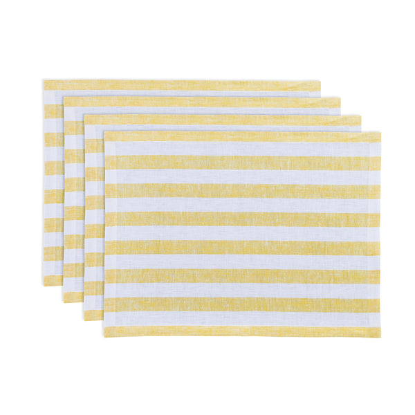 Solino Home Sorrento Stripe Placemats Pink & White