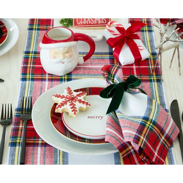 Solino Home Stewart Plaid Napkins White