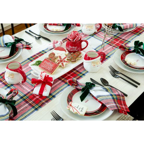 Solino Home Stewart Plaid Napkins White