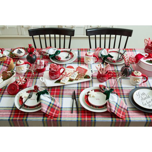 Solino Home Stewart Plaid Napkins White