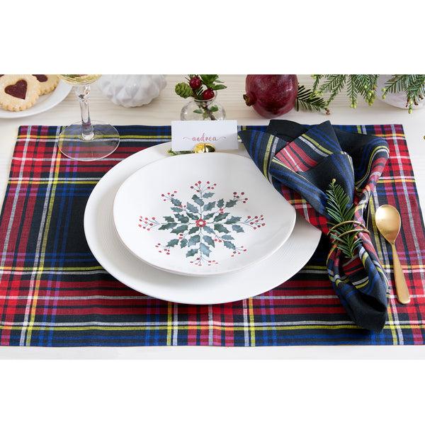 Solino Home Stewart Plaid Placemats Black