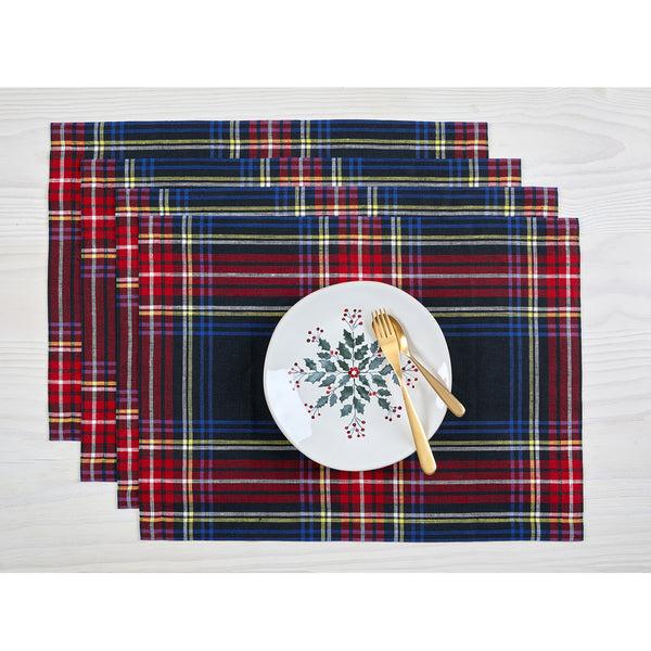 solino home Stewart Plaid Placemats Black