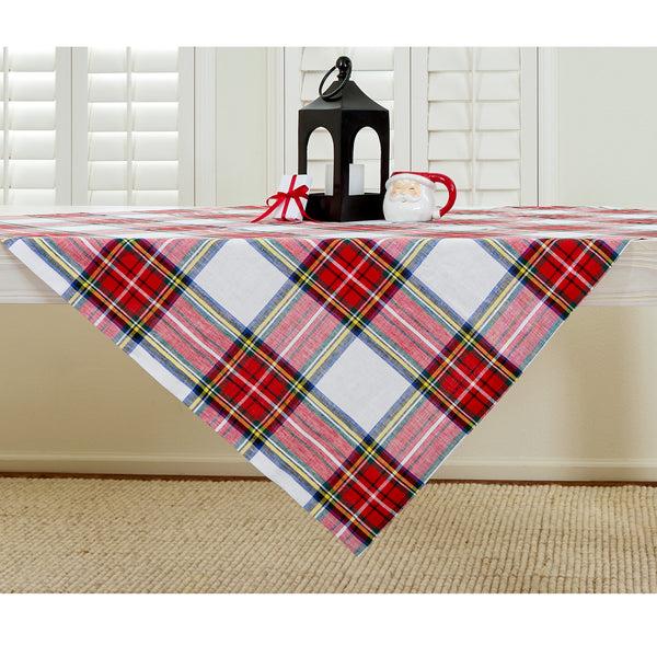 Solino Home Stewart Plaid Table Throw Black