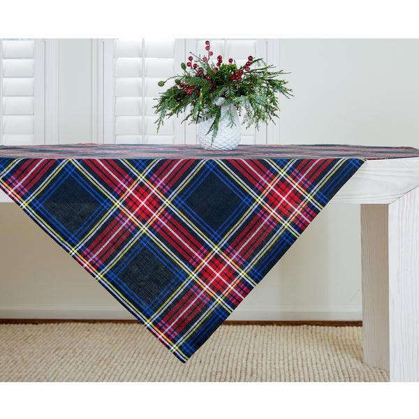 solino home Stewart Plaid Table Throw Black