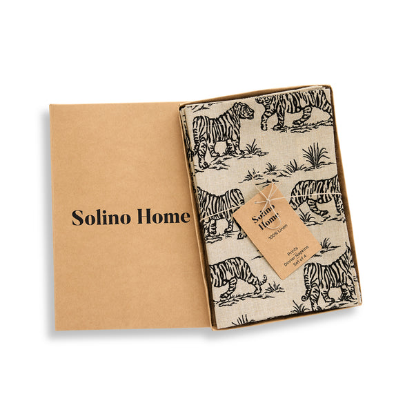 Solino Home Tiger Napkins Black