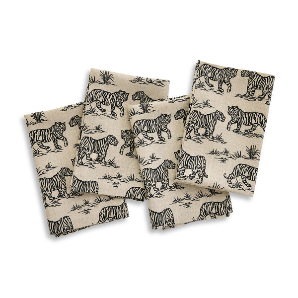 solino home Tiger Napkins Black