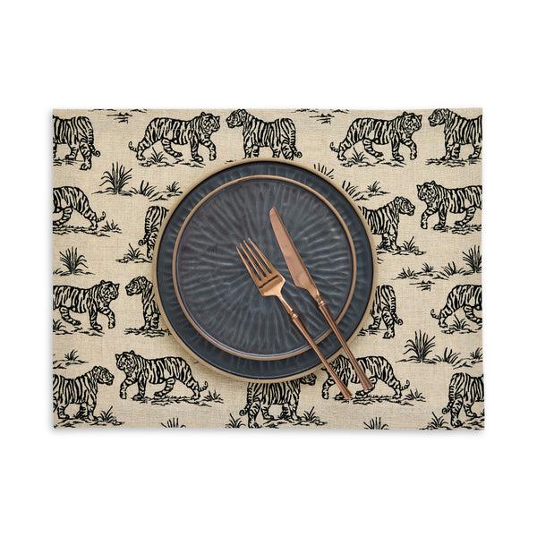 Solino Home Tiger Placemats Black