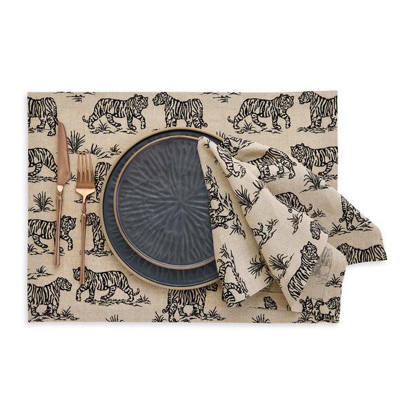 Solino Home Tiger Placemats Black