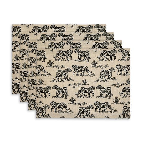solino home Tiger Placemats Black