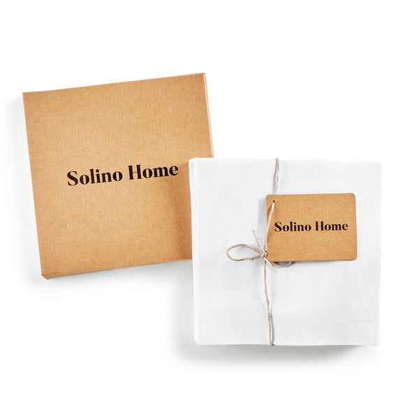Solino Home Sonoma Cocktail Napkins Pre - Washed White