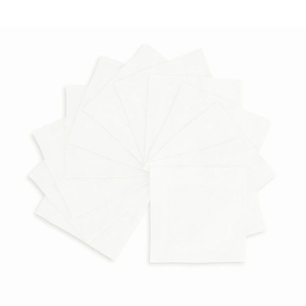 solino home Sonoma Cocktail Napkins Pre - Washed White