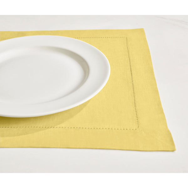 Solino Home Sonoma Hemstitch Placemats Pre - Washed Indigo Navy