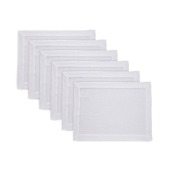 solino home Sonoma Hemstitch Placemats Pre - Washed White