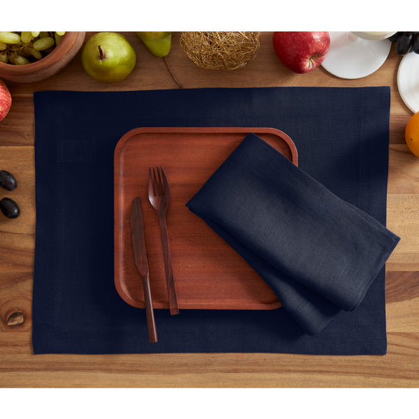 Solino Home Sonoma Placemats Pre - Washed Indigo Navy