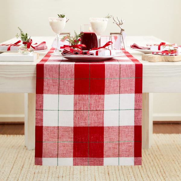 solino home Very Merry Plaid Table Runner Very Merry Plaid