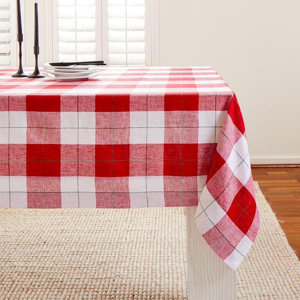 solino home Very Merry Plaid Tablecloth Very Merry Plaid
