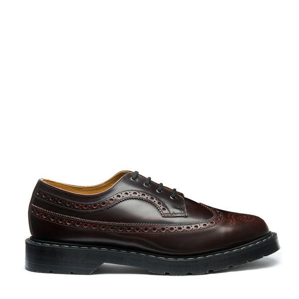 solovair Burgundy Rub-Off 4 Eye American Derby Brogue Shoe
