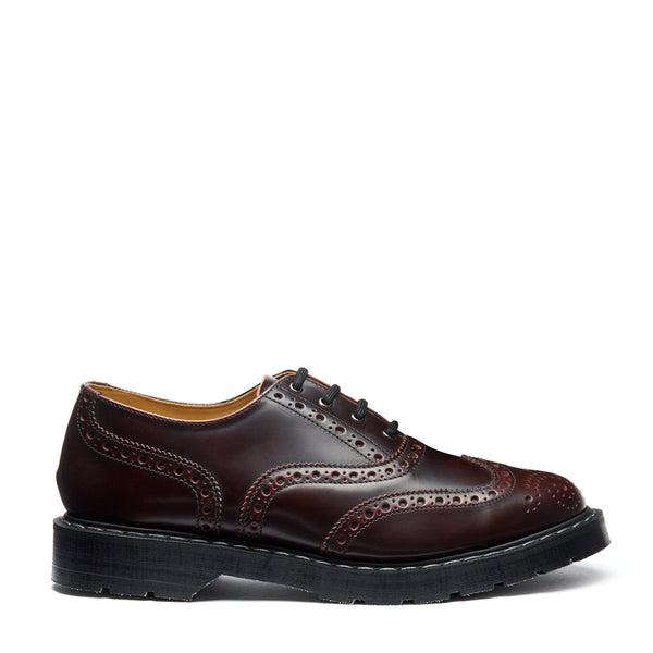 solovair Burgundy Rub-Off 4 Eye English Oxford Brogue Shoe