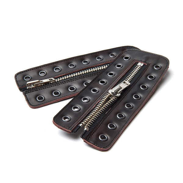 Solovair Burgundy Rub-Off 8 Eye Derby Boot & Zip Guard