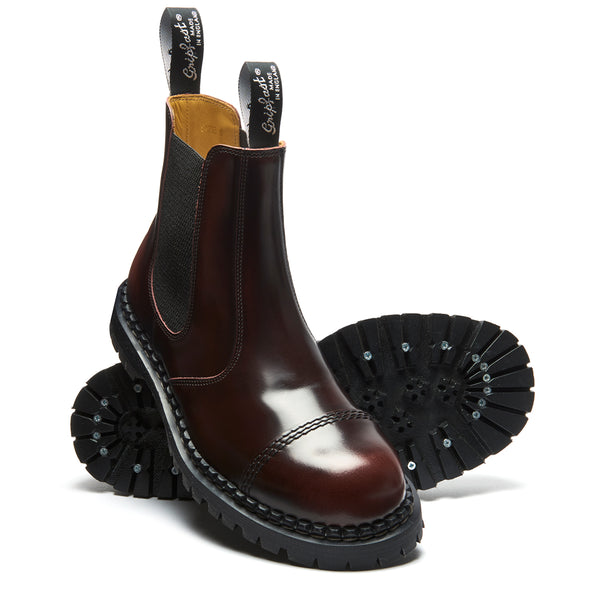 Solovair Burgundy Rub-Off Steel Toe Capped Dealer Boot