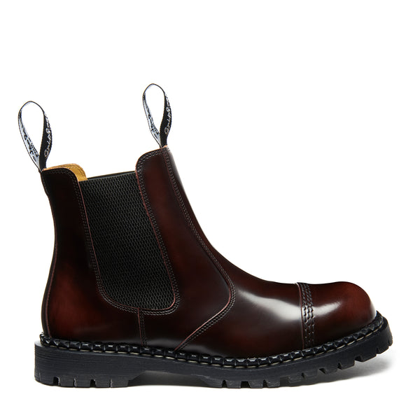 solovair Burgundy Rub-Off Steel Toe Capped Dealer Boot