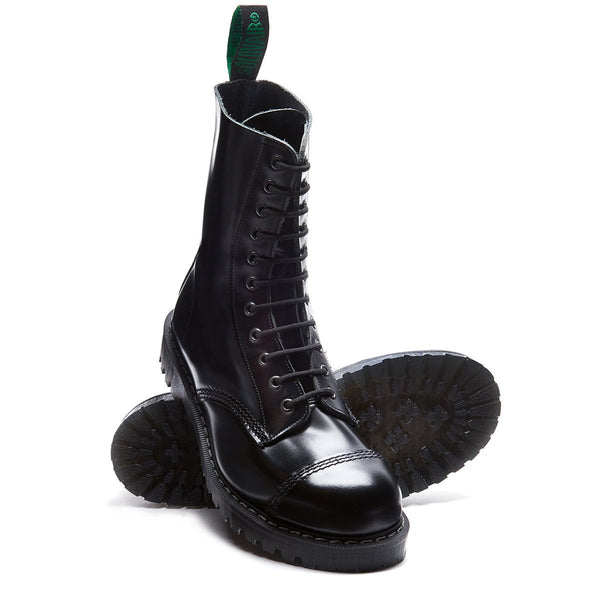 Solovair "Englander" Black 11 Eye Steel Toe Derby Boot